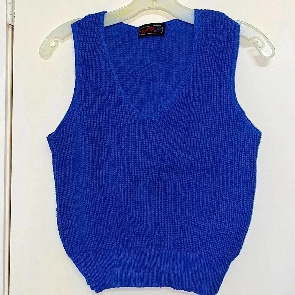 Trousers Up V-neck Ribbed Sweater/Top